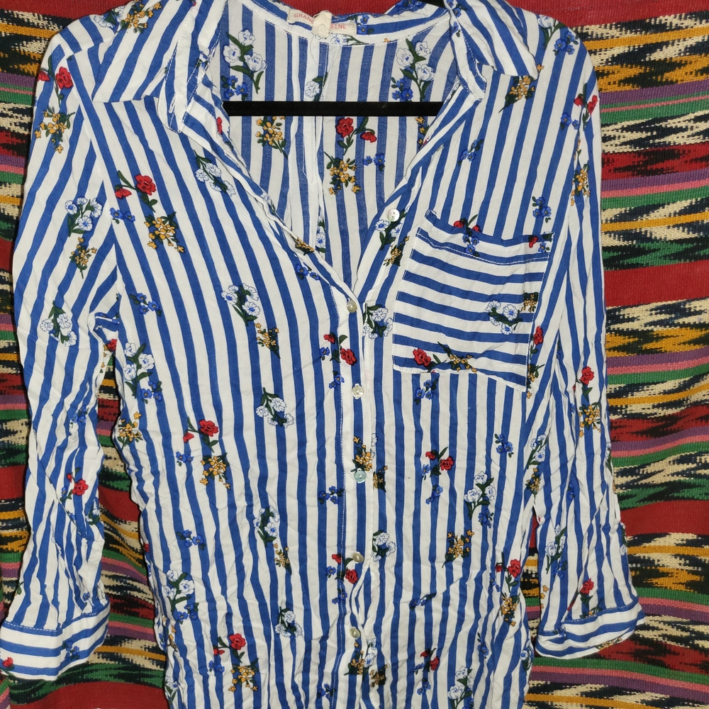 Grand & Greene Blue and White Floral Shirt